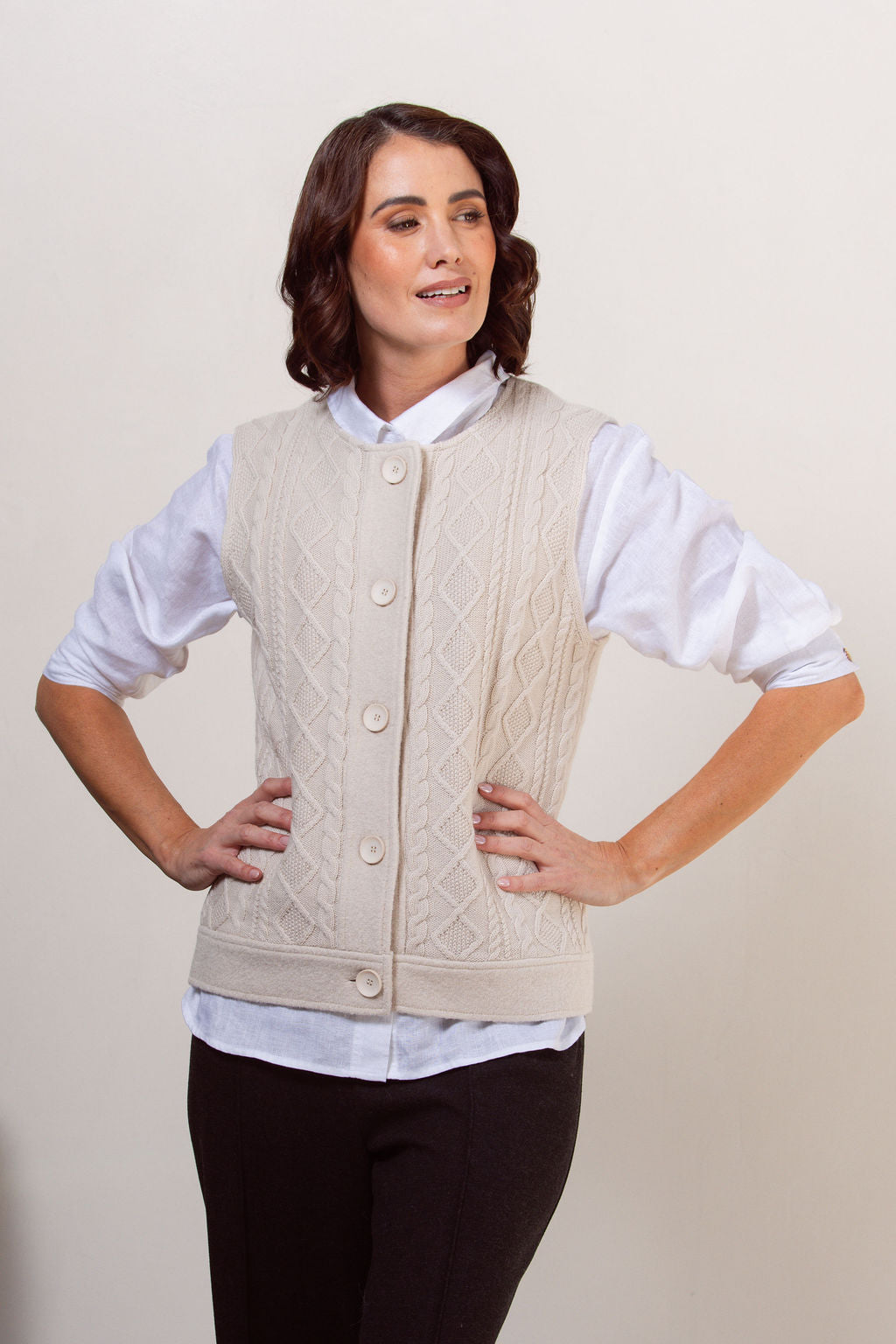 Wool Cable Knit Vest