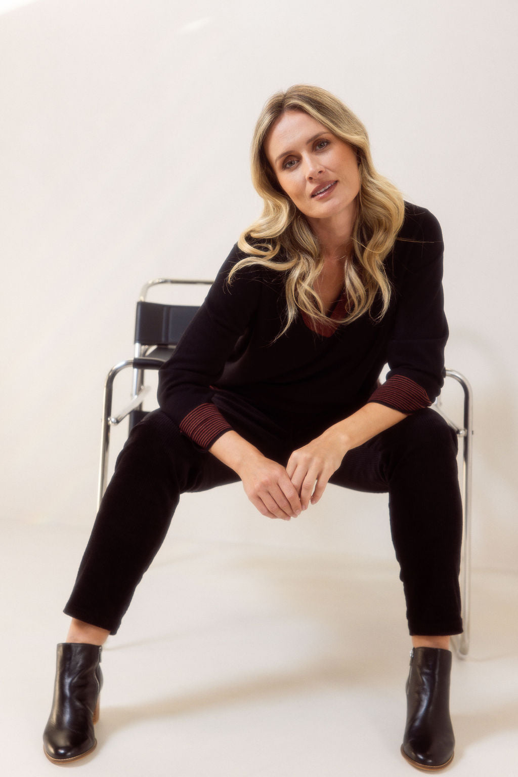 Wool Blend V Neck Sweater