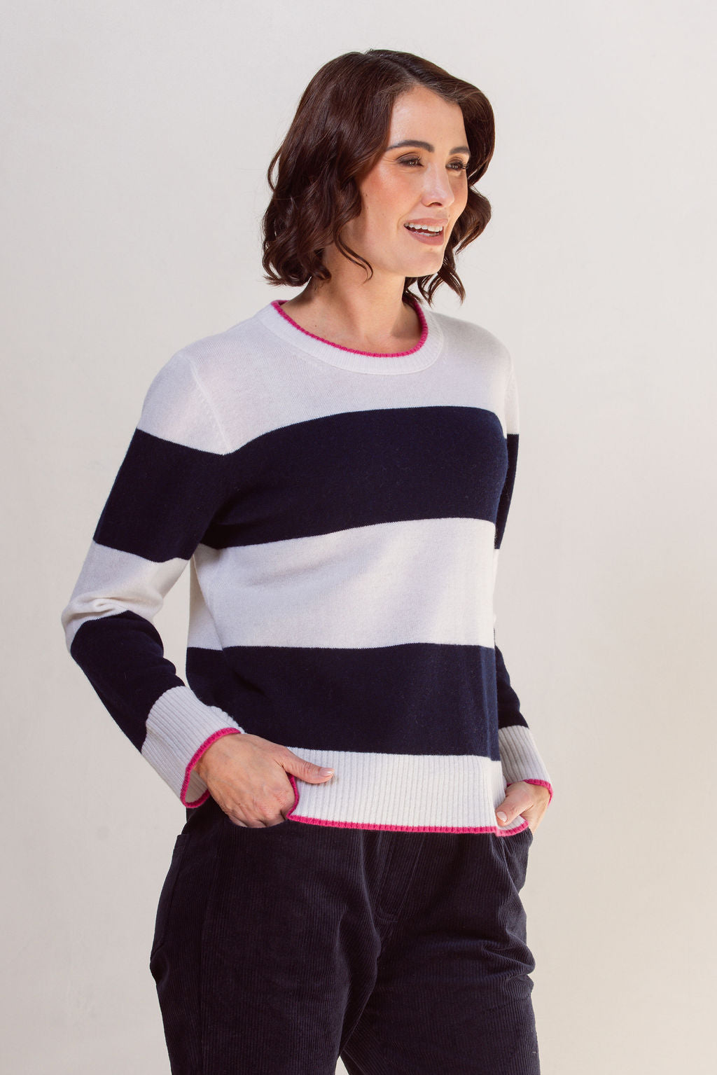 Merino Wool Wide Stripe Sweater
