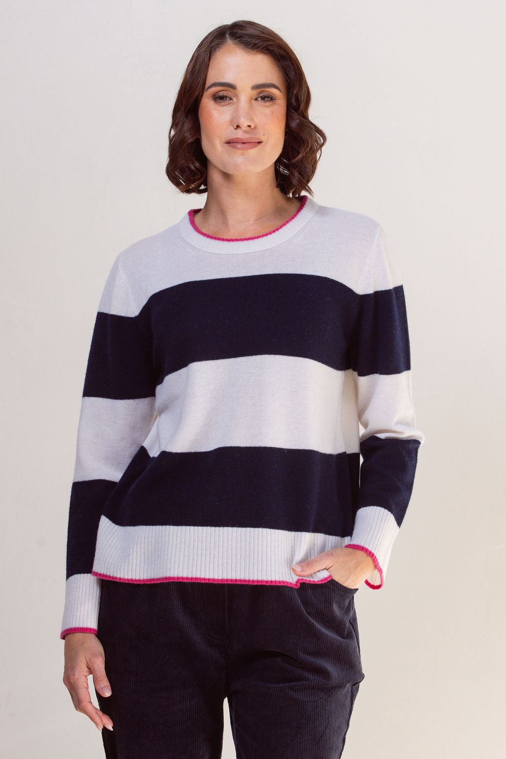 Merino Wool Wide Stripe Sweater