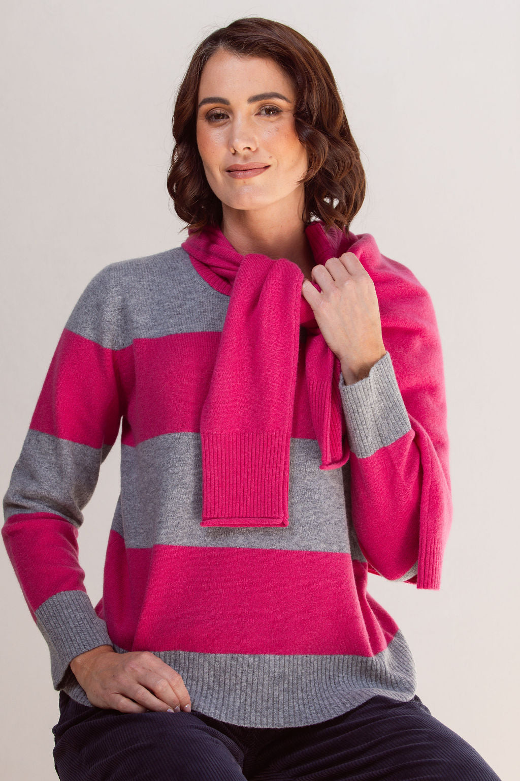 Merino Wool Wide Stripe Sweater