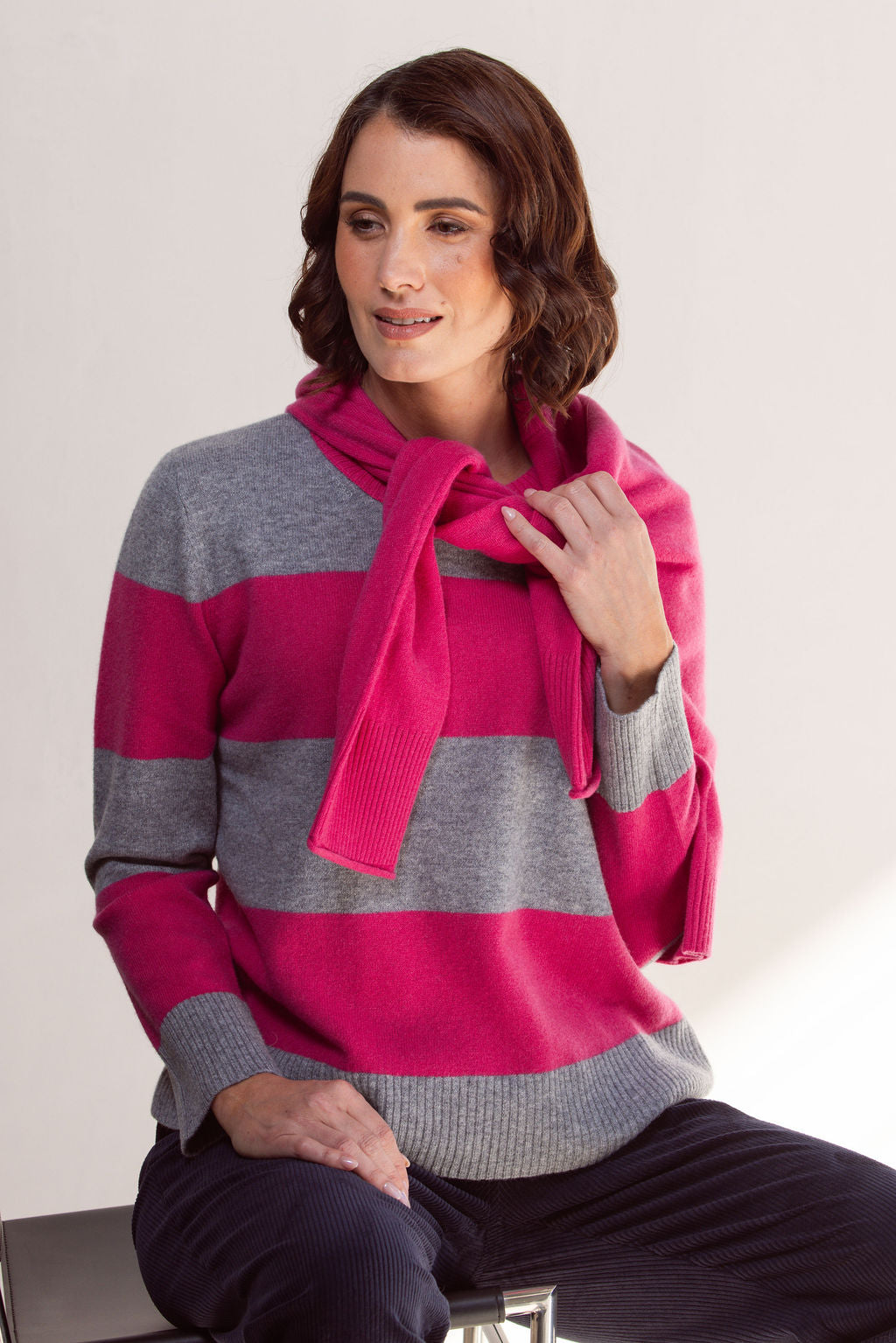 Merino Wool Wide Stripe Sweater
