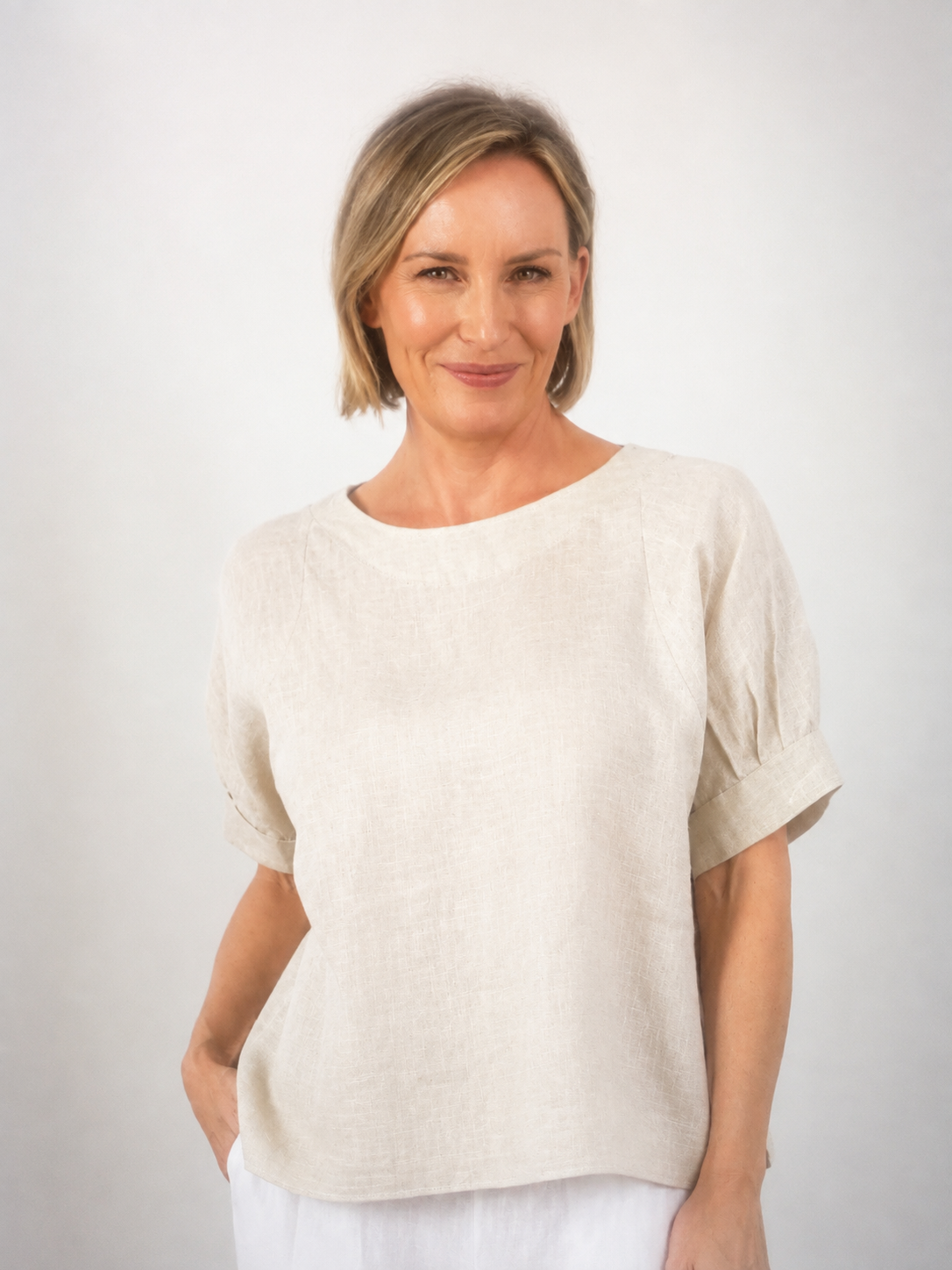 Cuff Sleeve A Line Top