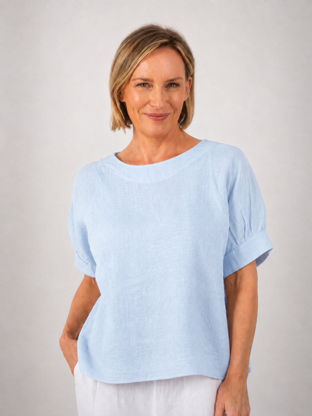 Cuff Sleeve A Line Top