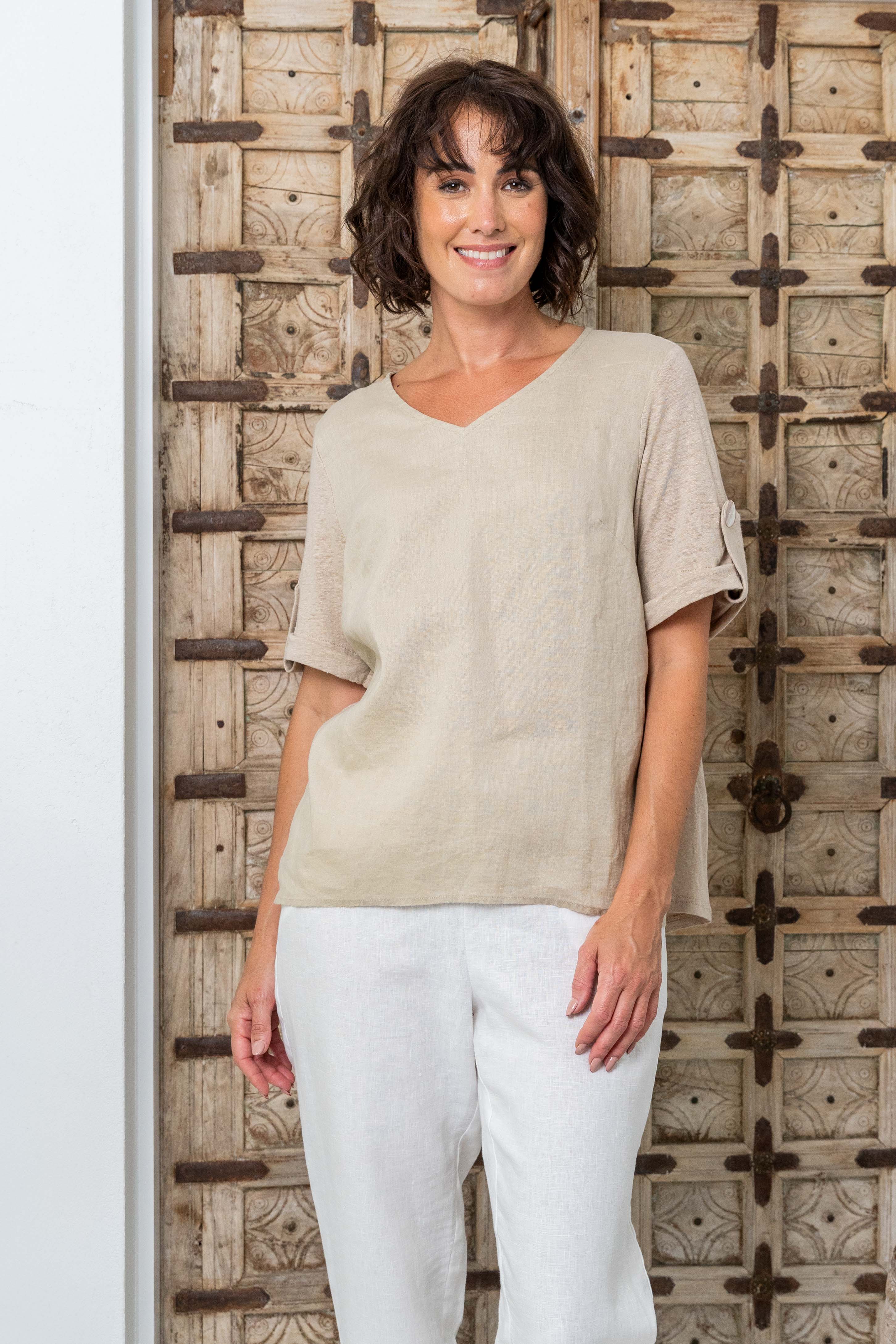 Mixed Linen Blend T-shirt