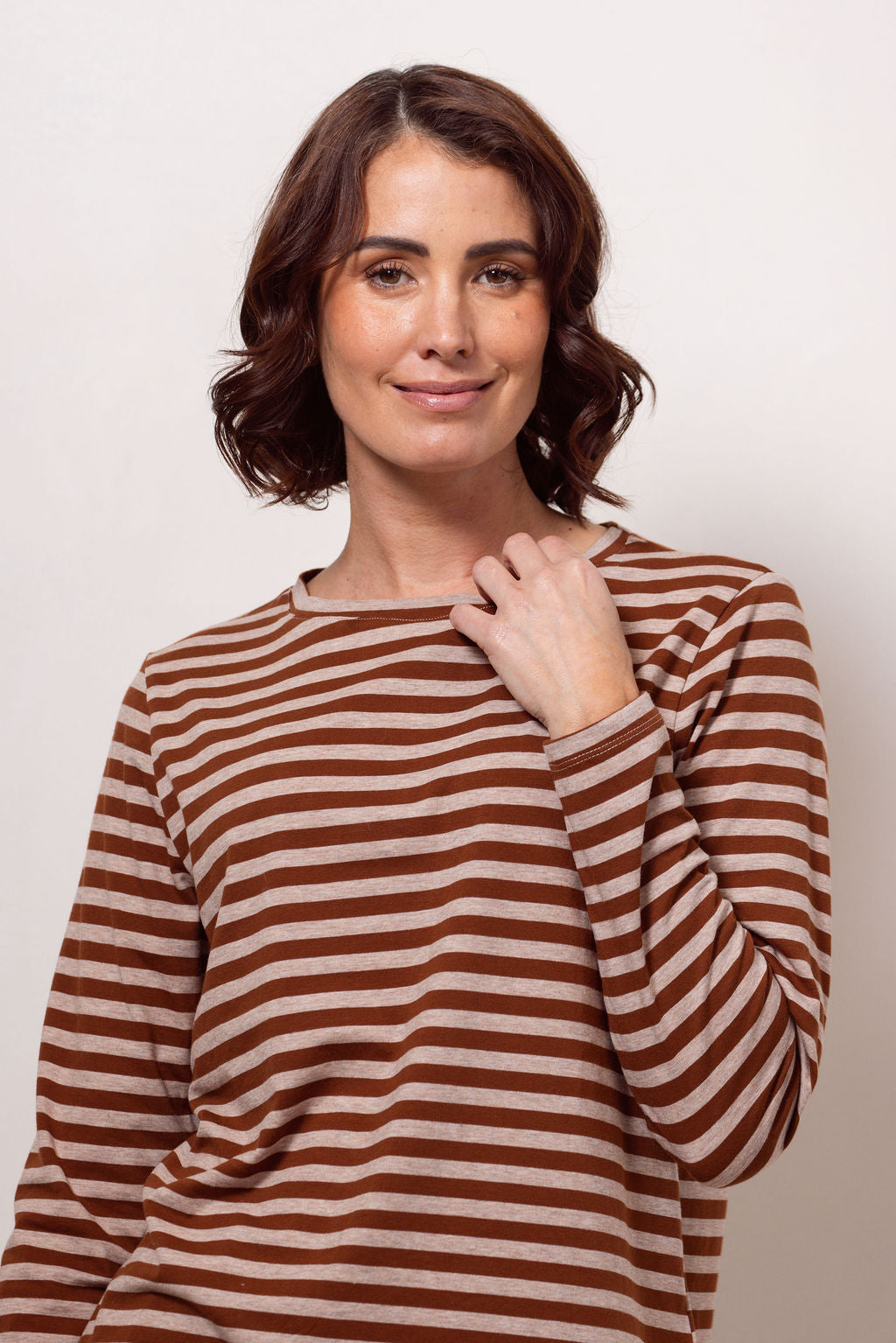 Cotton Jersey Stripe Long Sleeve Top