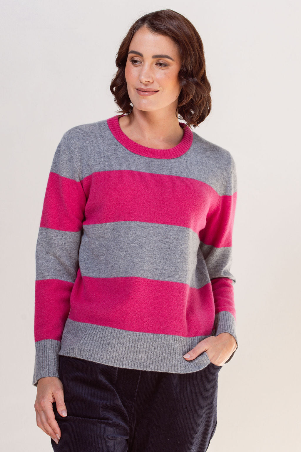 Merino Wool Wide Stripe Sweater