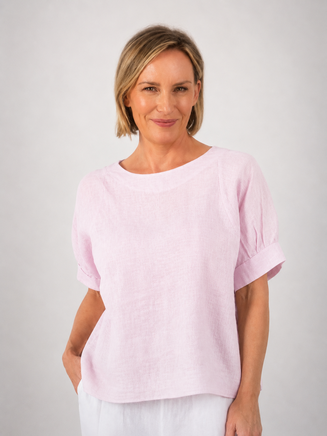 Cuff Sleeve A Line Top