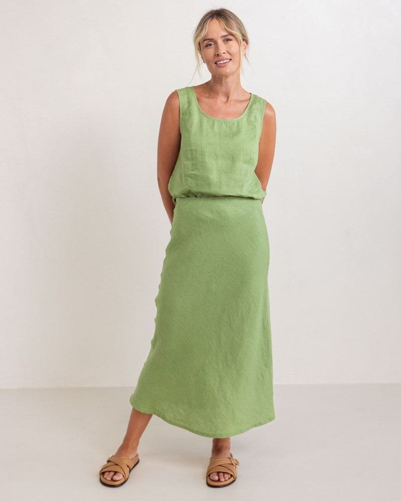 Linen Bias Slip Skirt