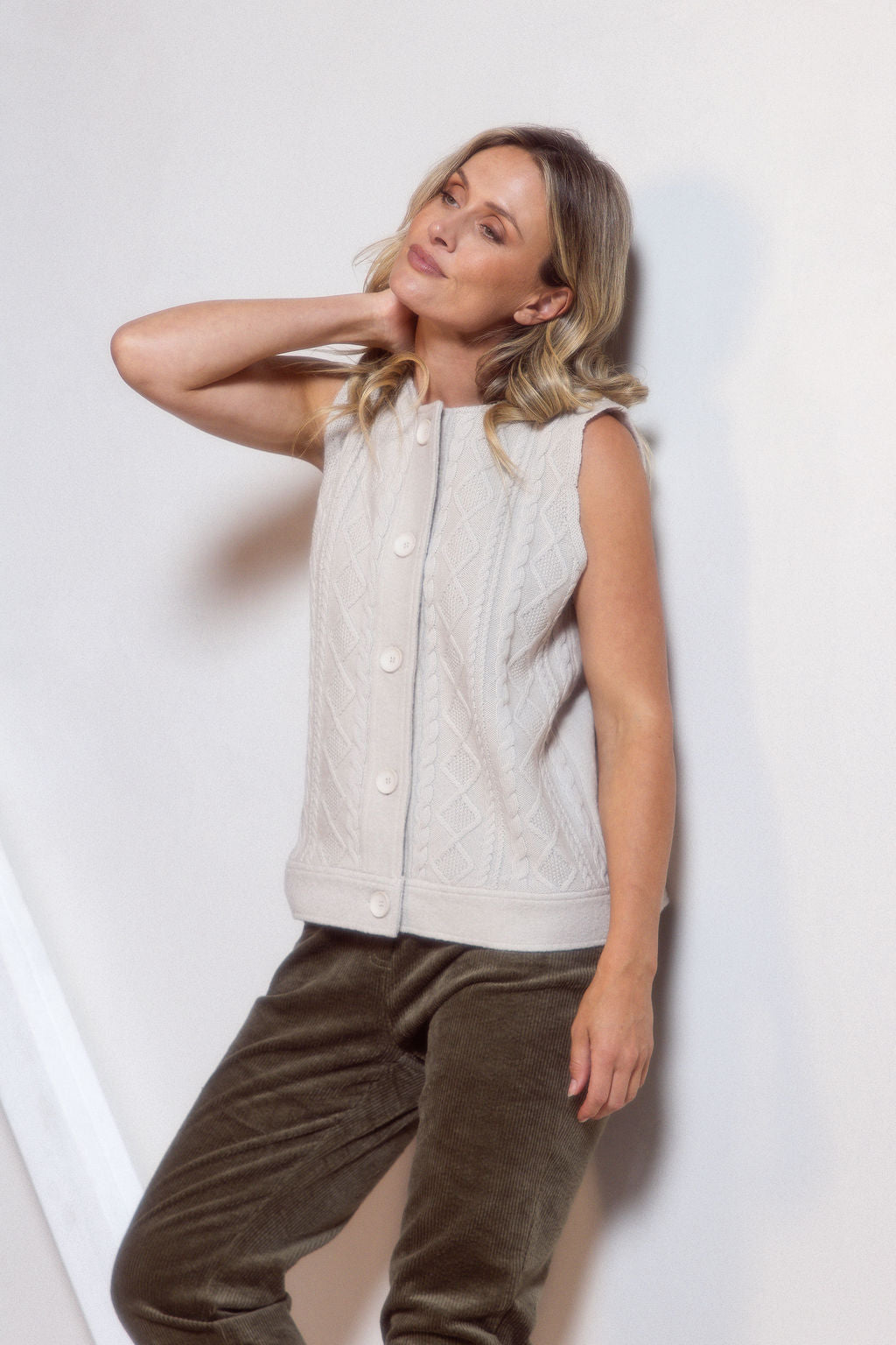Wool Cable Knit Vest