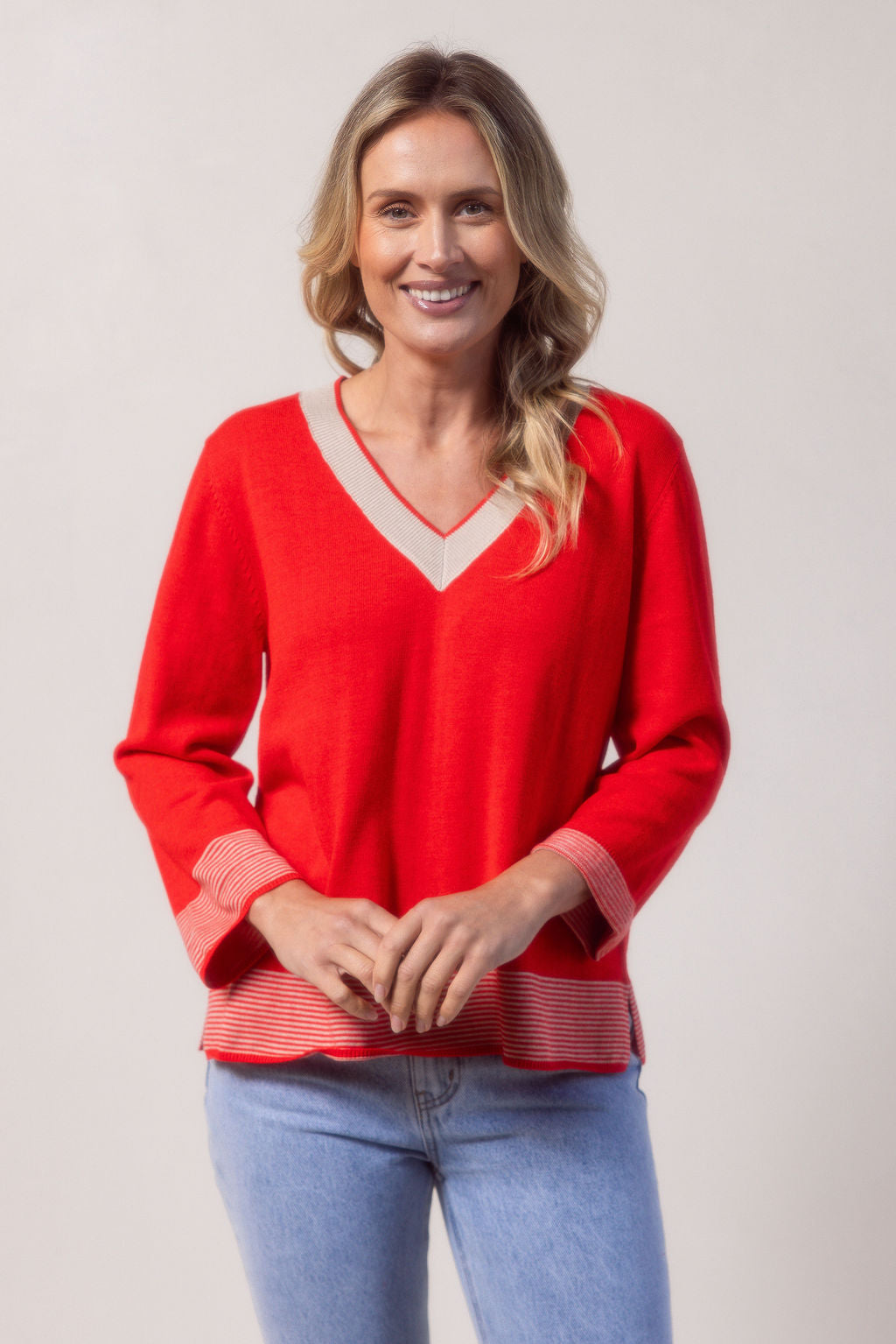 Wool Blend V Neck Sweater