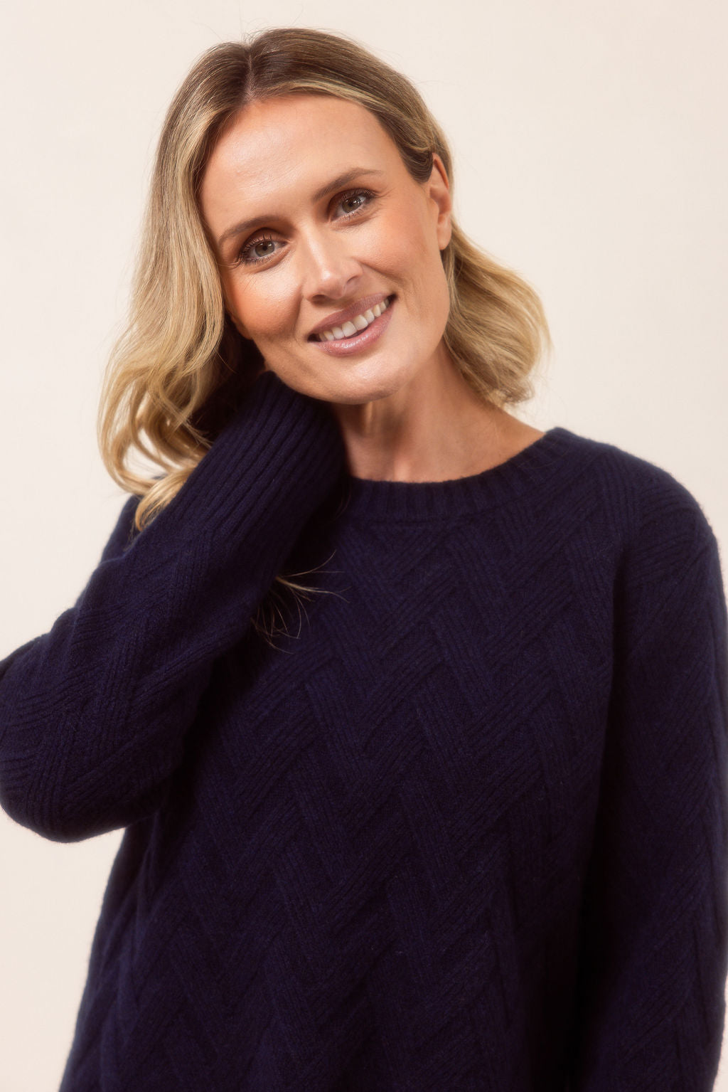 Merino Wool Lattice Knit Sweater