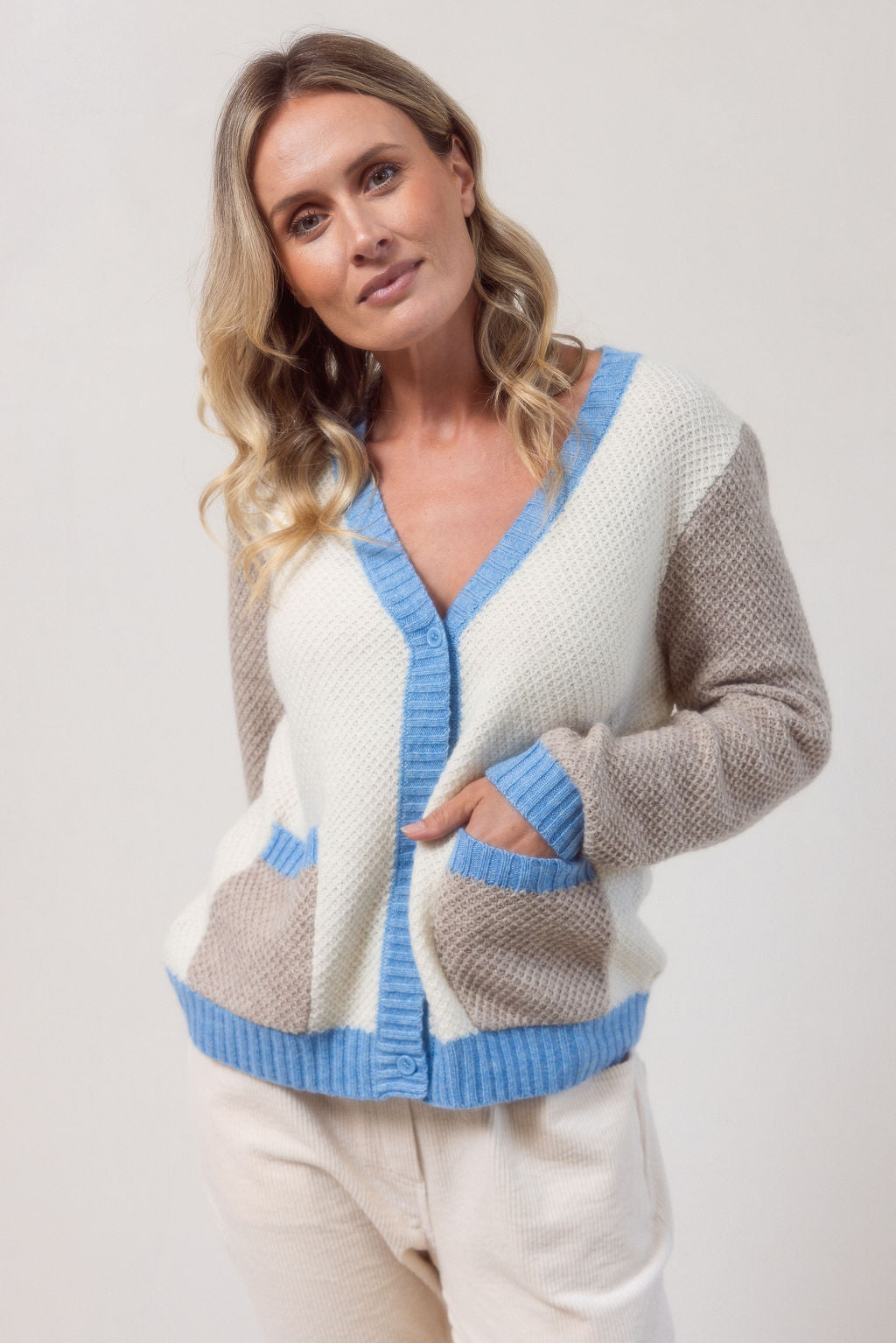 Spliced Moss Stitch Cardi