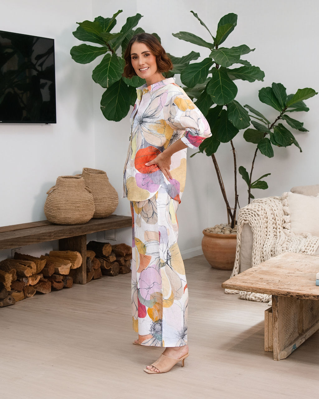 Petal Drift Palazzo Pant