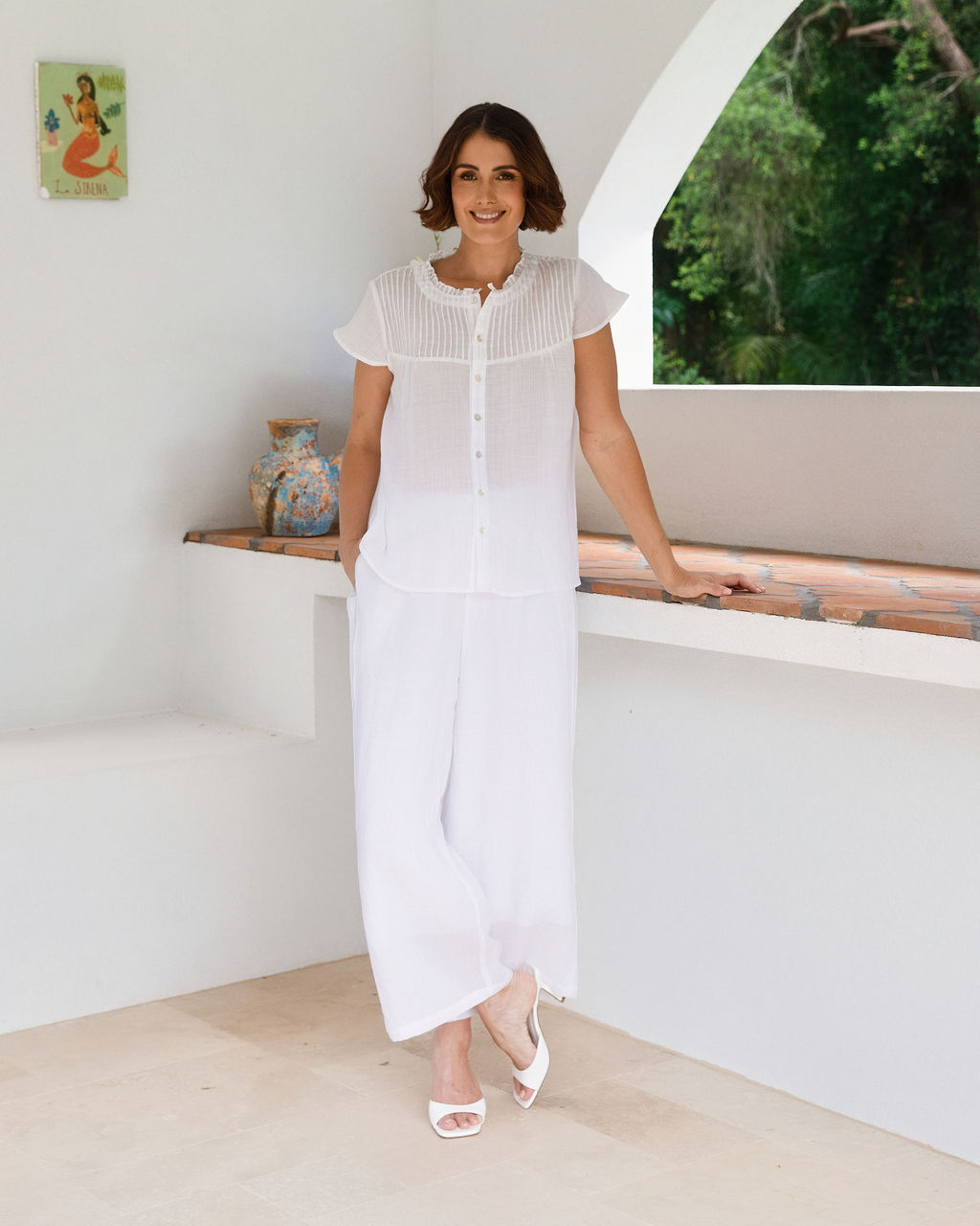 Sleeveless Pleat Detail Top