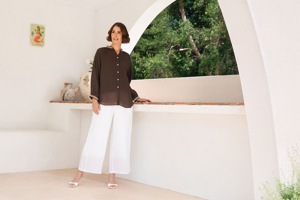 Embroidery Ramie Top