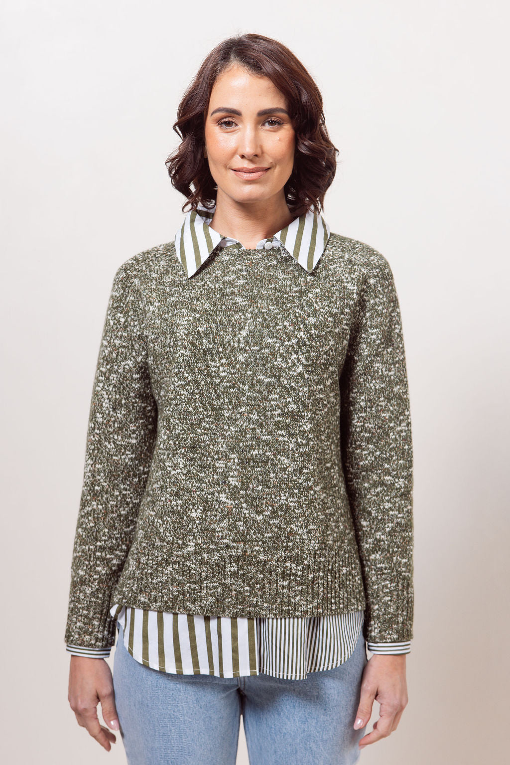 Crew Neck Speckle Sweater