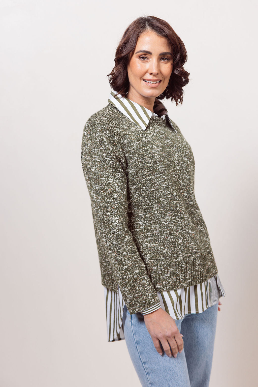 Crew Neck Speckle Sweater