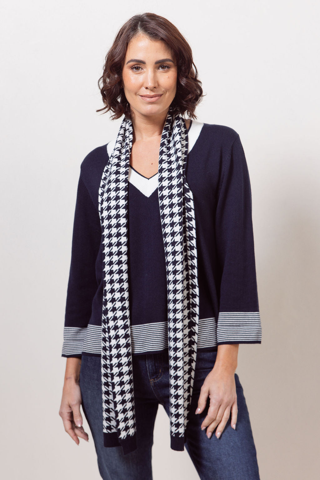 Wool Blend V Neck Sweater