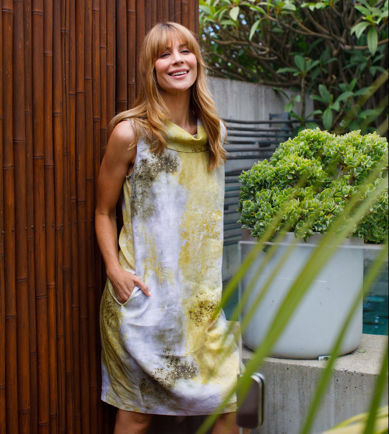 Luminary Print Linen Dress
